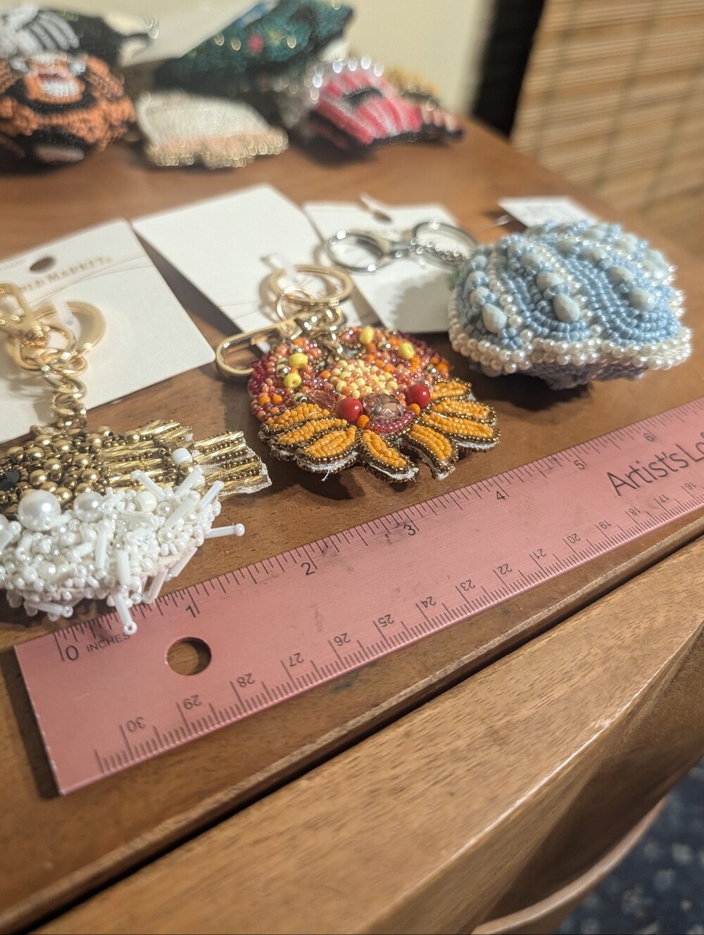 Hand Beaded Bag Charm Lot; 10pcs From World Market - Picture 14 of 16